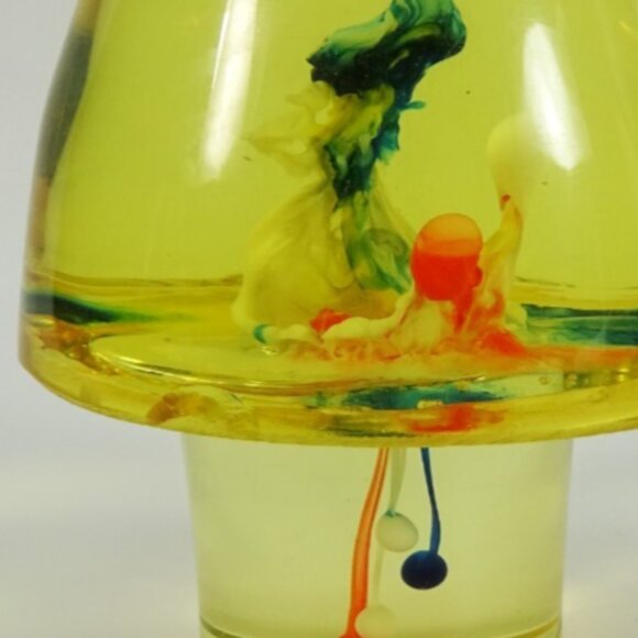 Vintage MCM Acrylic Lucite Mushroom Paperweight Yellow UNIQUE - Picture 9 of 10